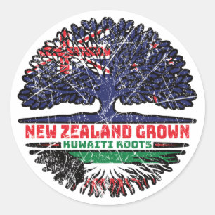 Kuwait Kuwaiti New Zealander New Zealand Treot Runder Aufkleber