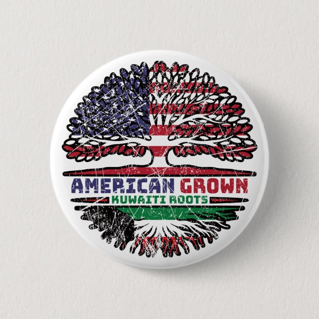 Kuwait Kuwaiti US USA United Staaten Tree Button (Vorderseite)