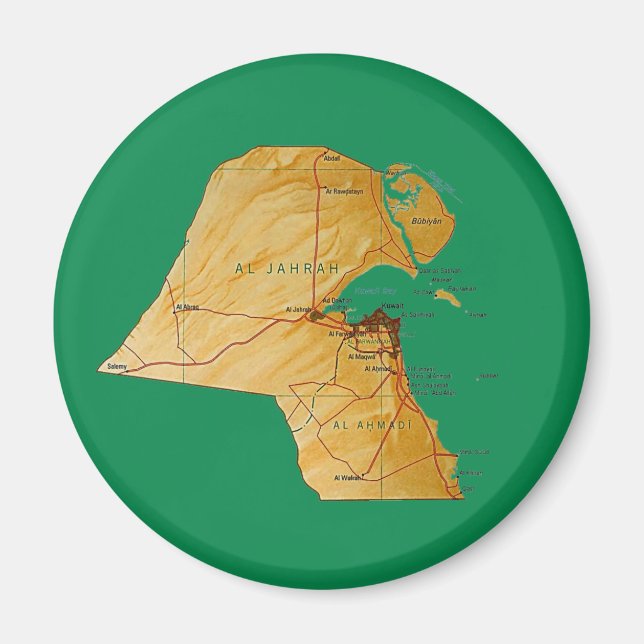 Kuwait Map Magnet (Vorne)
