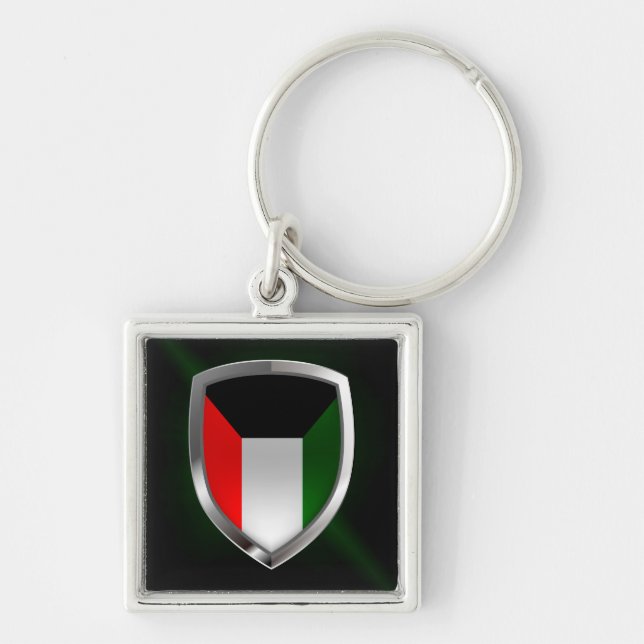 Kuwait Metallic Emblem Schlüsselanhänger (Vorne)