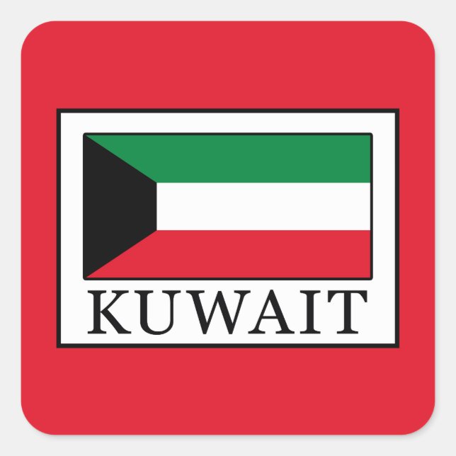 Kuwait Quadratischer Aufkleber (Vorderseite)