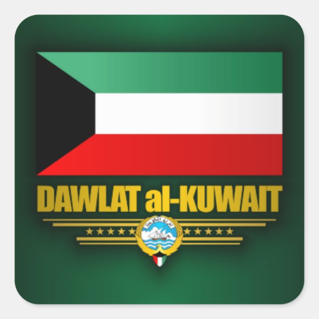 Kuwaiti Pride Quadratischer Aufkleber (Vorderseite)