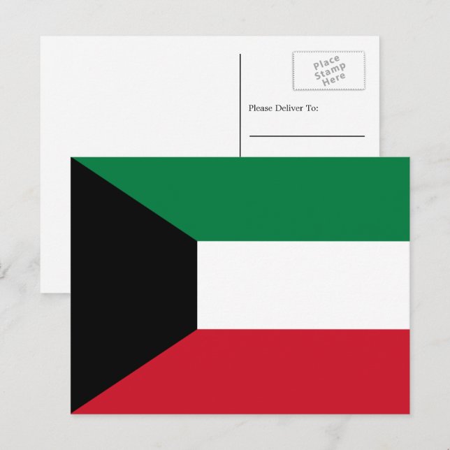 Kuwaitische Flagge, Flagge Kuwaits Postkarte (Vorne/Hinten)