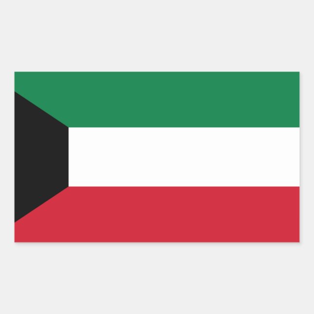 Kuwaitische Flagge, Flagge Kuwaits Rechteckiger Aufkleber (Vorderseite)