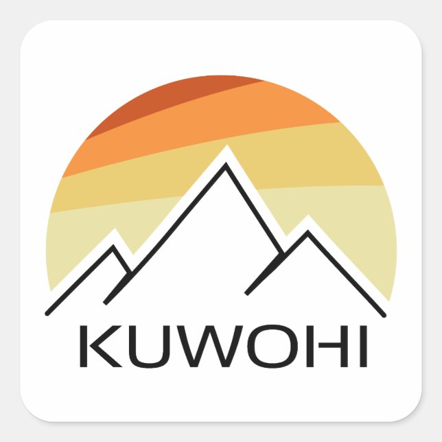 Kuwohi North Carolina Tennessee Retro Quadratischer Aufkleber (Vorderseite)