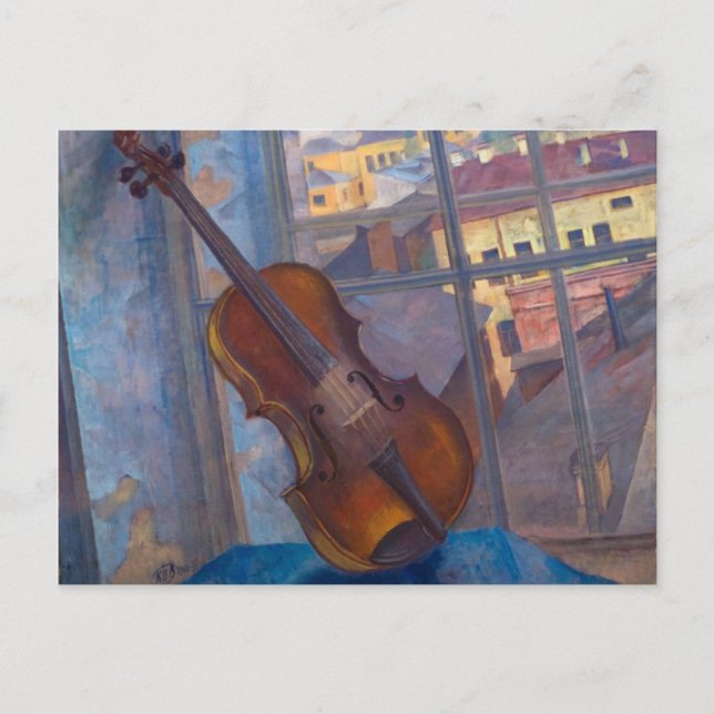 Kuzma Petrov-Vodkin - Eine Geige Postkarte (Vorderseite)