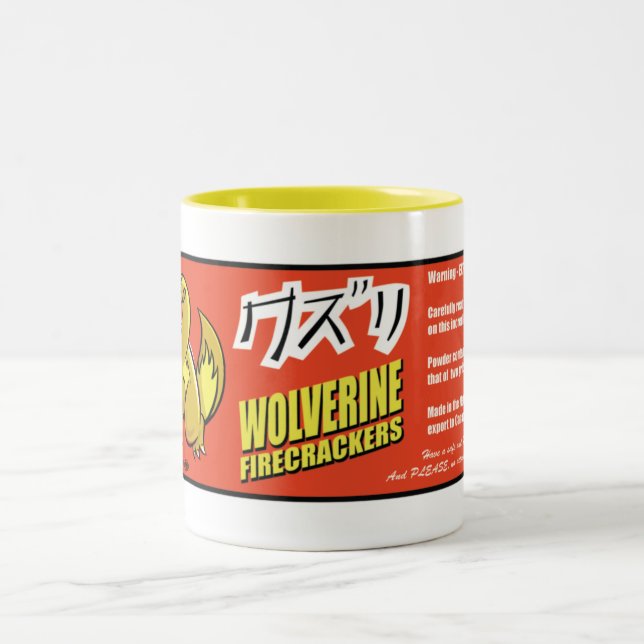 Kuzuri (Wolverine) Firecracker-Tasse Zweifarbige Tasse (Mittel)