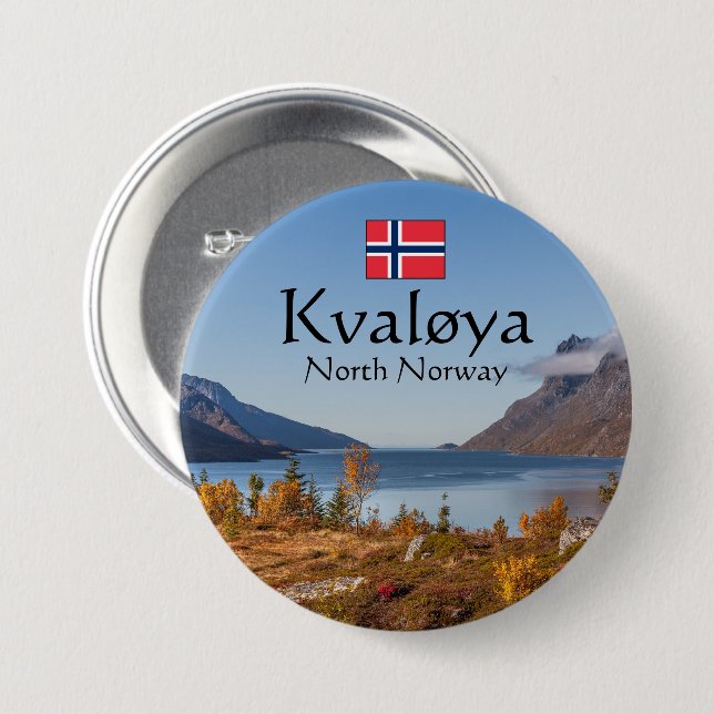 Kvaloya Insel Norwegen Button (Vorne & Hinten)