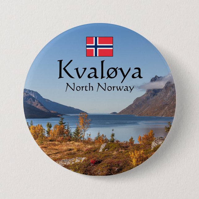 Kvaloya Island Norwegen Button (Vorderseite)