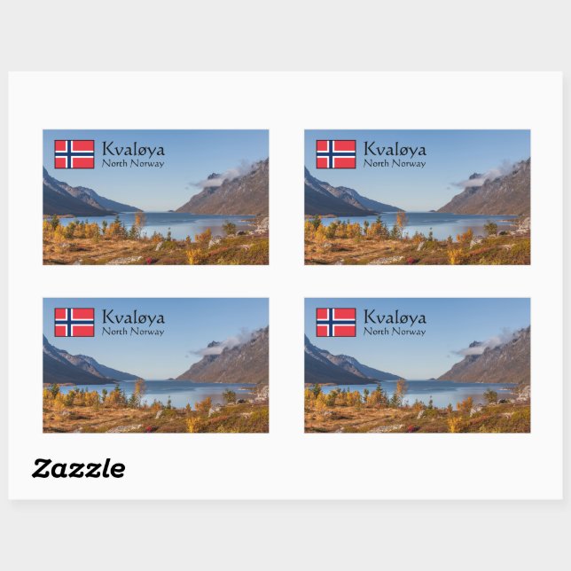 Kvaloya Island Norwegen Rechteckiger Aufkleber (Blatt)