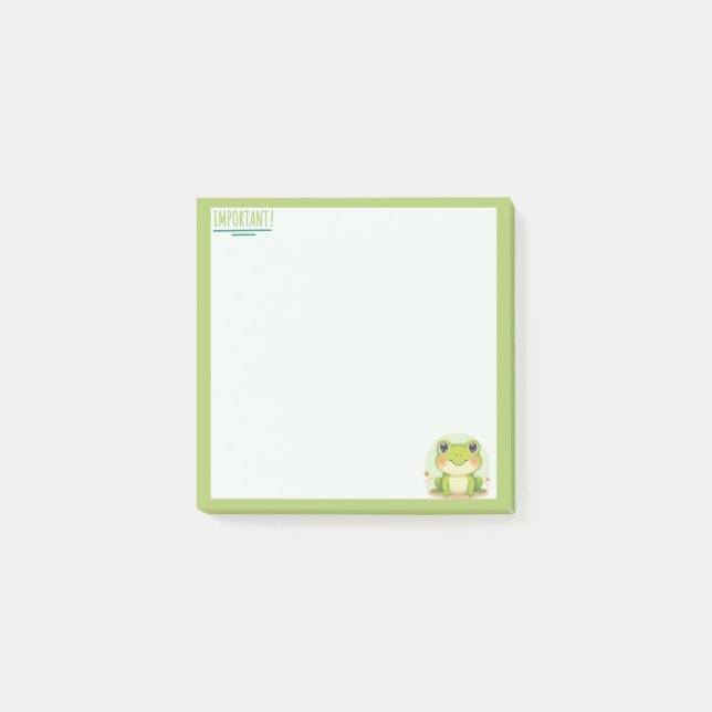 Kwaii Frosch Pastellgrüne Notiz (Vorderseite)