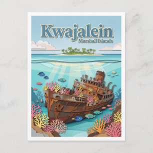 Kwajalein-Atoll WWII-Wracks Marshallinseln Postkarte