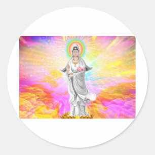 Kwan Yin die Göttin des Mitleids Runder Aufkleber