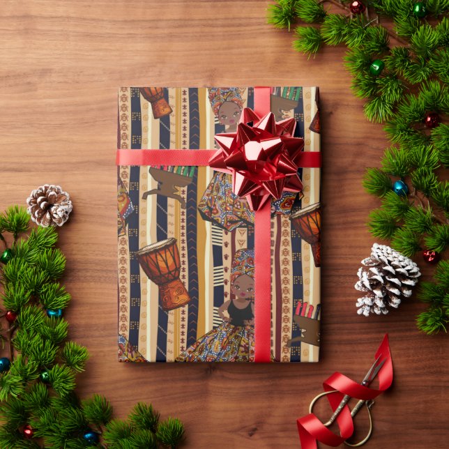 Kwanza , Kente , Gift Wrapping Geschenkpapier (Feiertagsgeschenk)