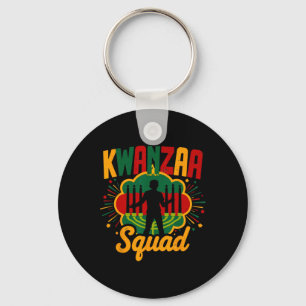 Kwanza Squad Familie Afro-Amerikanischer Happy Kwa Schlüsselanhänger