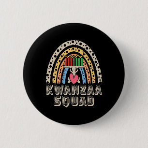 Kwanza Squad Familie Weihnachten Afro-Amerikanisch Button