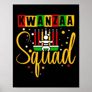 Kwanza Squad Familie Weihnachten Afro-Amerikanisch Poster