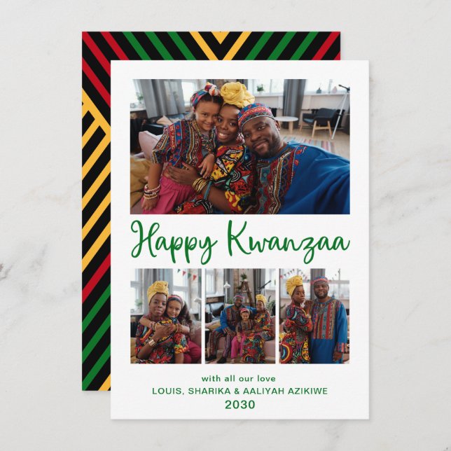 Kwanzaa 4 Foto Feiertagskarte (Vorne/Hinten)