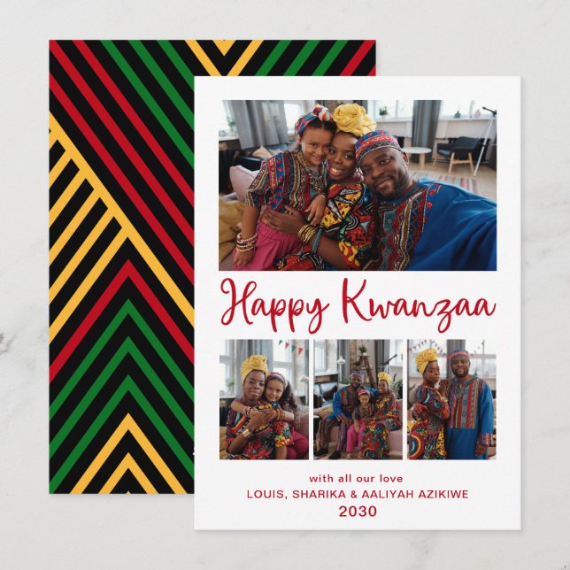 Kwanzaa 4 Foto Feiertagskarte (Vorne/Hinten)