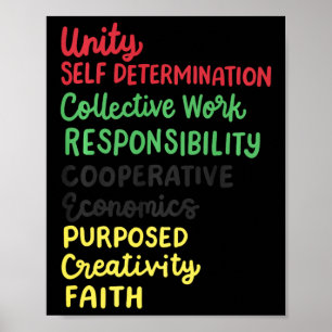 Kwanzaa 7 Prinzipien Afrikanischer schwarzer Stolz Poster