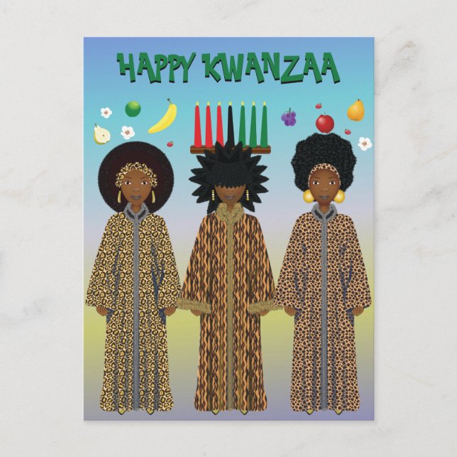 Kwanzaa African American Choir Feiertagspostkarte (Vorderseite)