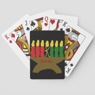 Kwanzaa Art Design 1920 mit rotem Text Spielkarten