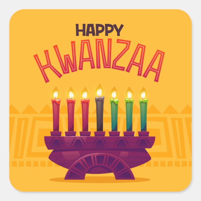 Kwanzaa-Aufkleber Quadratischer Aufkleber (Vorderseite)