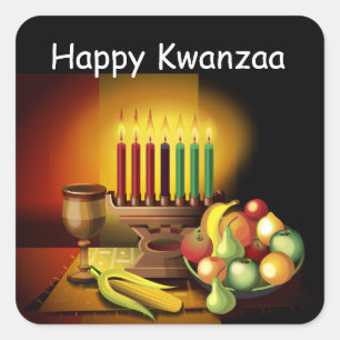 Kwanzaa-Aufkleber Quadratischer Aufkleber