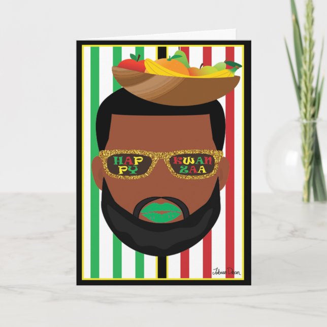 Kwanzaa Beard LGBTQ Urlaub Karte (Vorderseite)