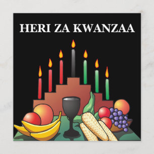 Kwanzaa bénissant la carte de voeux plate