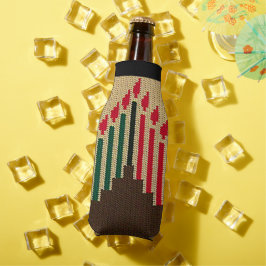 Kwanzaa Candles Brown Red Black Green Crochet Flaschenkühler