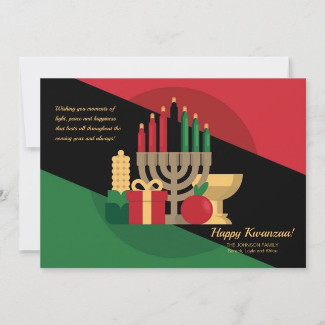 Kwanzaa Candles Grußkarte Feiertagskarte (Vorderseite)