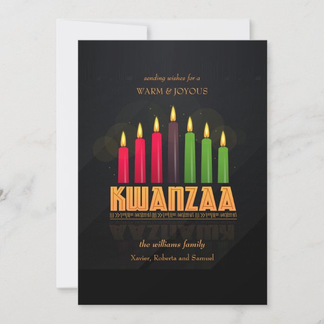 Kwanzaa Candles Grußkarte Feiertagskarte (Vorderseite)