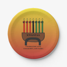 Kwanzaa Candles Paper Plate