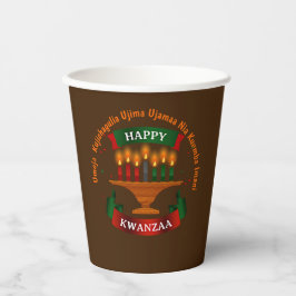 Kwanzaa Candles Red Black Green 7 Grundsätze Pappbecher