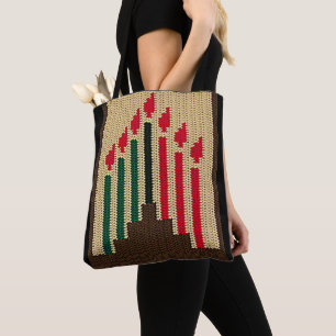 Kwanzaa Candles Red Black Green Artisan Crochet Tasche