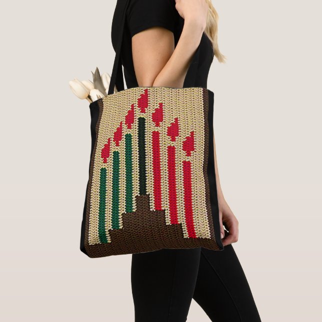 Kwanzaa Candles Red Black Green Artisan Crochet Tasche (Von Nahem)