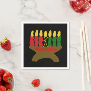Kwanzaa Candles Serviette