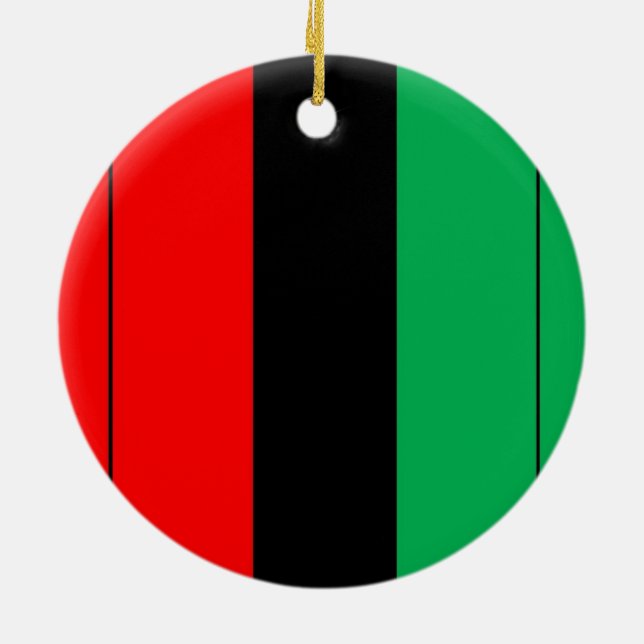 Kwanzaa Colors Red Black Green Stripes Pattern Keramikornament (Hinten)