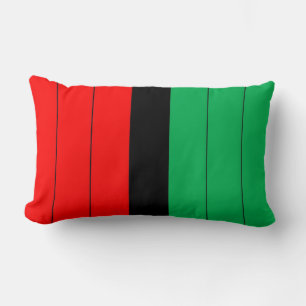 Kwanzaa Colors Red Black Green Stripes Pattern Lendenkissen