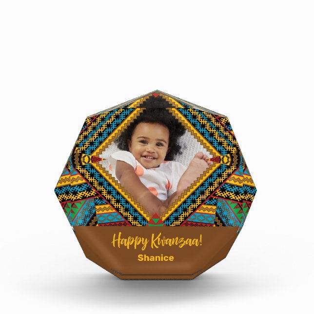 Kwanzaa Custom Brihell Colored Diamond Patter Fotoblock (Vorderseite)