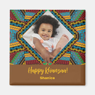 Kwanzaa Custom Brihell Colored Diamond Patter Magnet