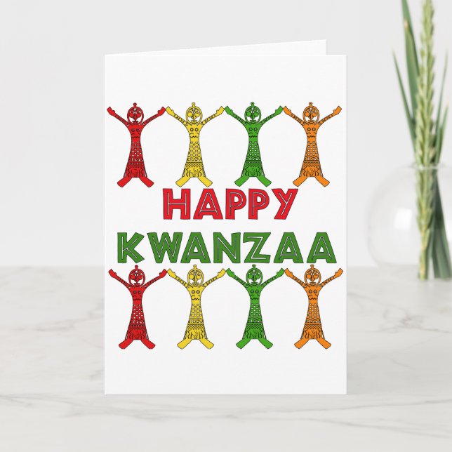 Kwanzaa Dancers Feiertagskarte (Vorderseite)