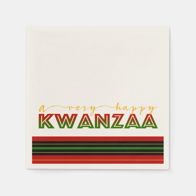 Kwanzaa | Ein sehr glücklicher Kwanzaa feiner Stre Serviette (Vorderseite)