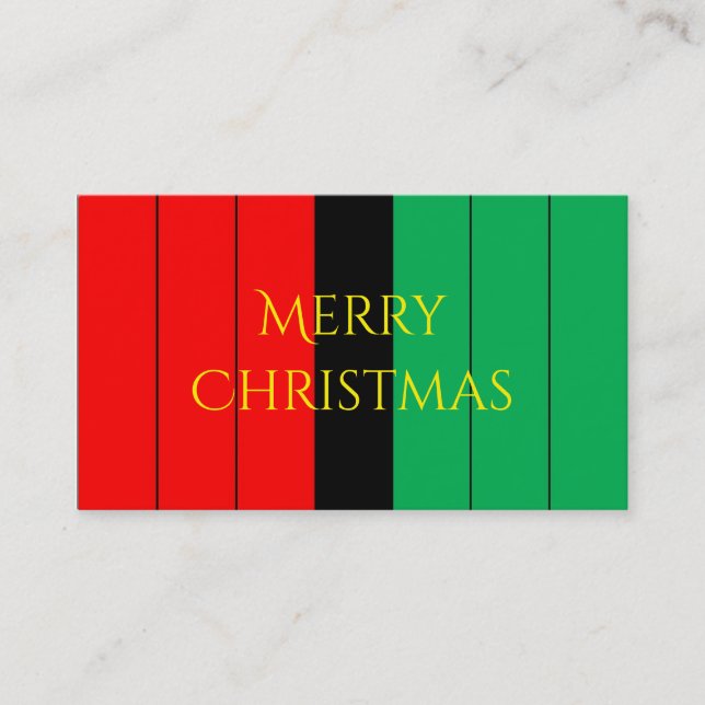 Kwanzaa färbt rotes schwarzes grünes visitenkarte (Vorderseite)