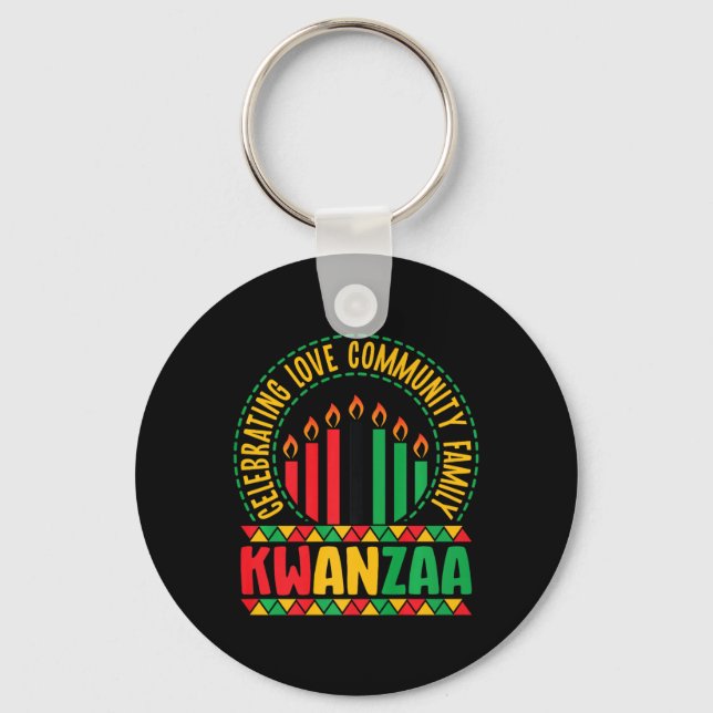 Kwanzaa - Feiern der Liebe Community & amp; Famili Schlüsselanhänger (Vorderseite)