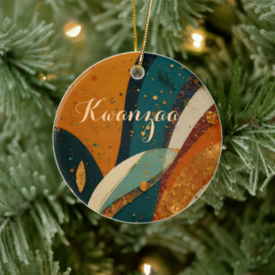 Kwanzaa-Feiertags-Eleganz Keramik Ornament