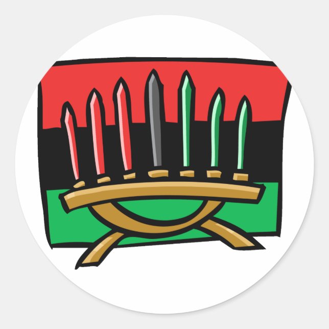 Kwanzaa Flag Runder Aufkleber (Vorderseite)