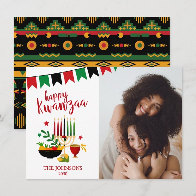 Kwanzaa Foto Feiertagskarte (Vorne/Hinten)