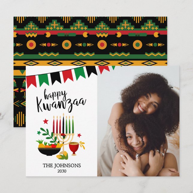 Kwanzaa Foto Feiertagskarte (Vorne/Hinten)